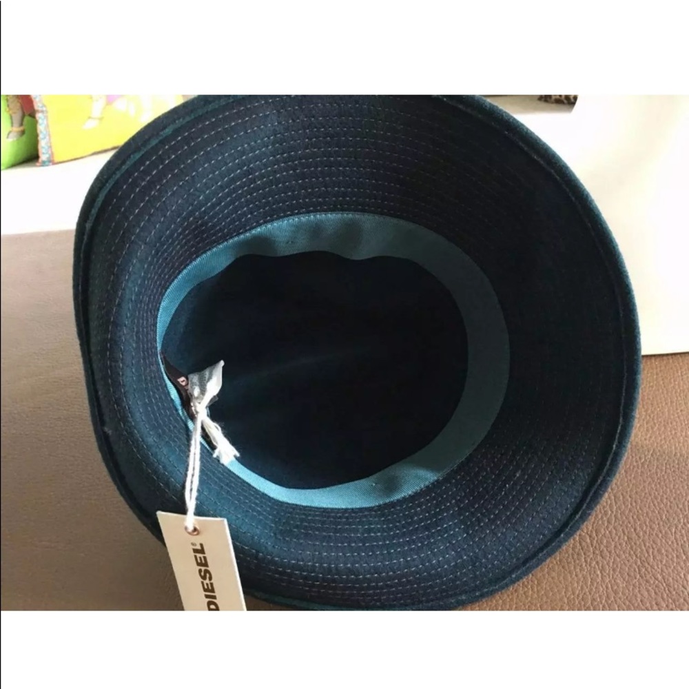 Diesel Cuinn Hat cap 100% wool teal/blue Size II - Picture 2 of 7